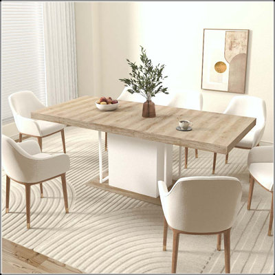 Aged Wood Extendable Rectangle Dining Table