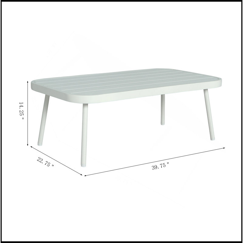 Causeuse et table en acier Mariano, blanc cassé et vert, Blanc cassé, Vert