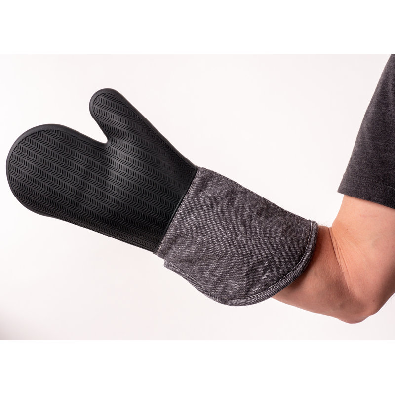 KAF Home Oven Mitt Set, Black