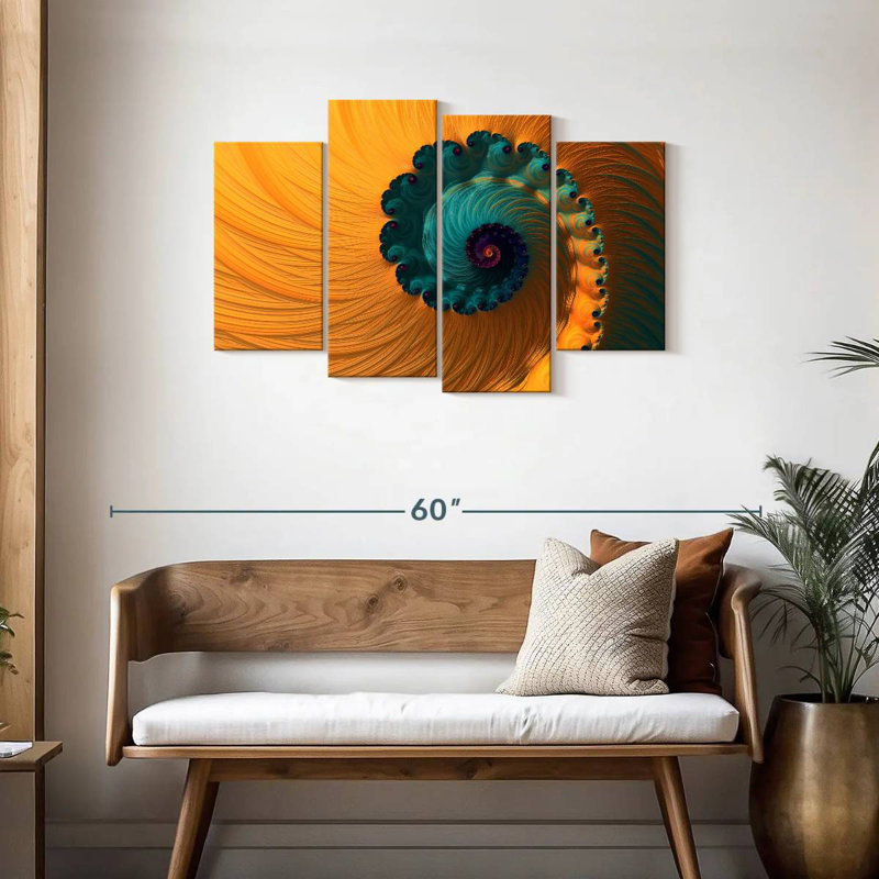 Avery floral abstrait en spirale, H 27 po x l 43 po