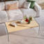 Table basse rectangulaire en verre trempé avec plateau en panneau de fibres à densité moyenne 120 cm