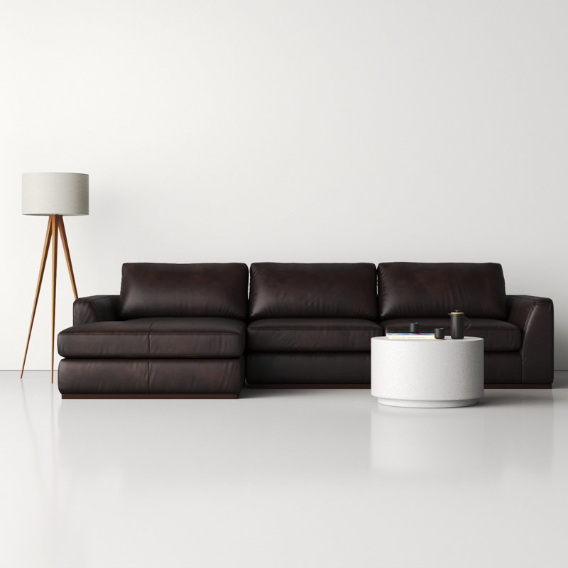 Marah Upholstered L-Shaped Sectional, Left Hand Facing, Merino/Cotton
