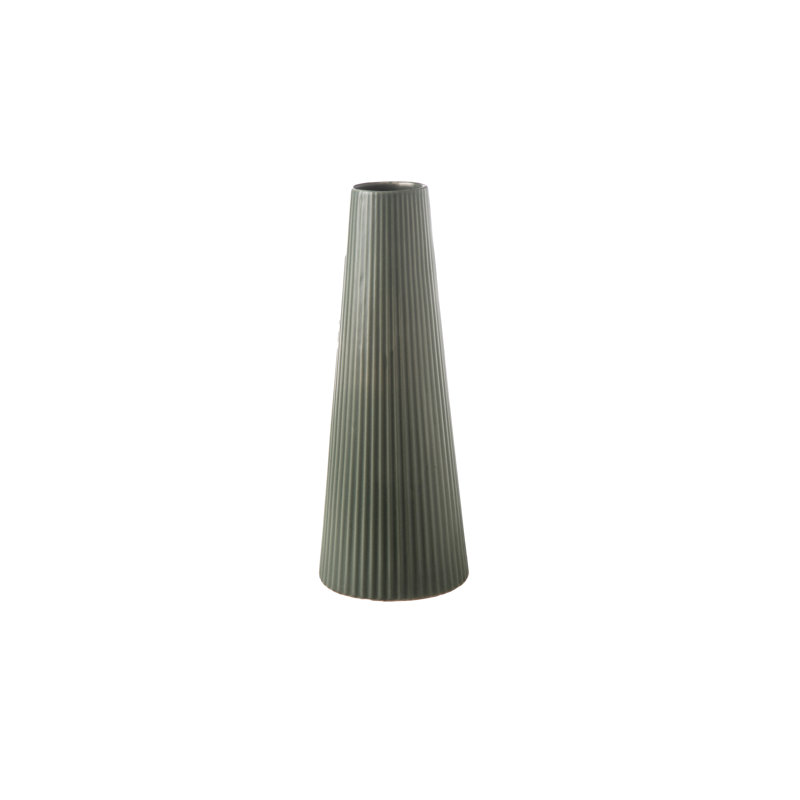 Ceramic Round Vase Matte Finish Green