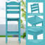 Outdoor Hdpe Bar Stool Patio Tall Chair Backrest Footrest All Weather Turquoise