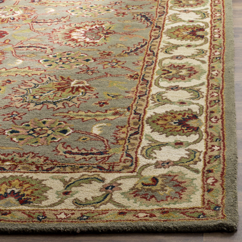 Tapis oriental en laine touffeté à la main Alg, Rectangle 6 pi x 9 pi