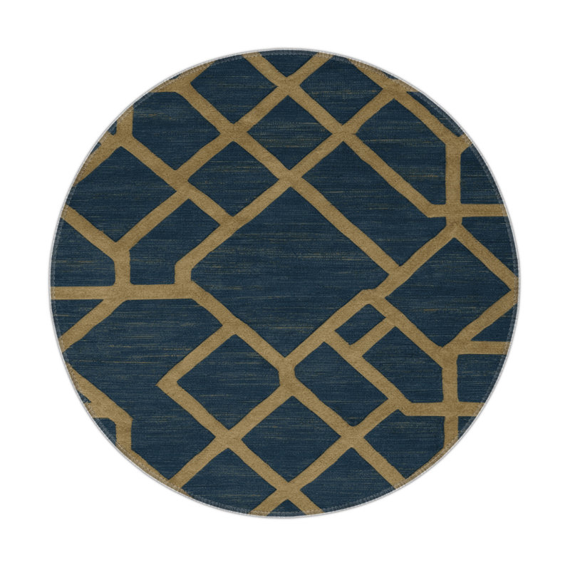 Tapis gris intérieur et extérieur Trellis, Rond 5 pi