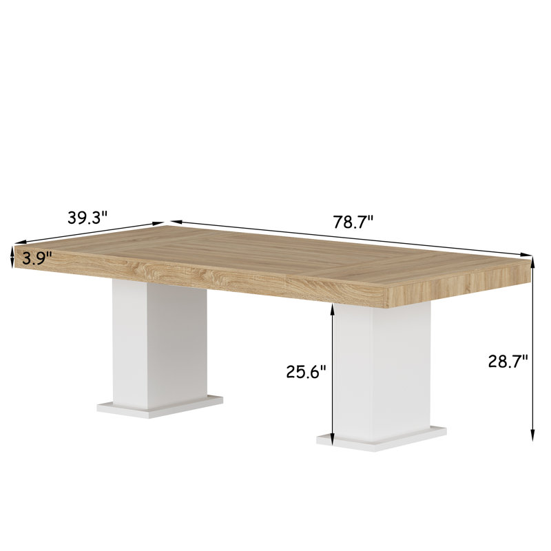 Table de conférence en bois 78,7 po