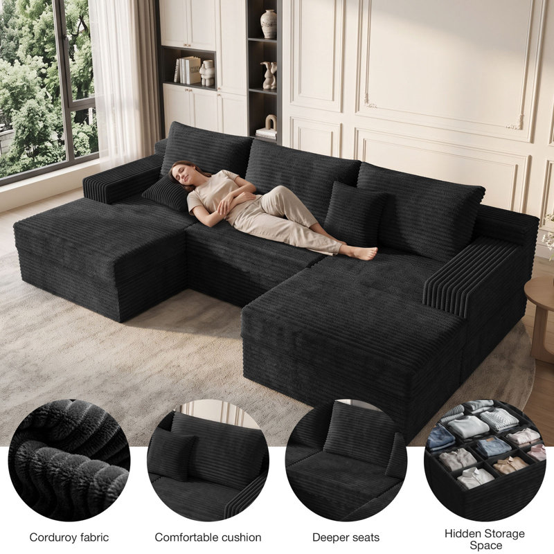 Canapé modulaire Cloud, Noir