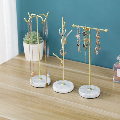 3 Pcs Tabletop Metal Wire Jewelry Stand
