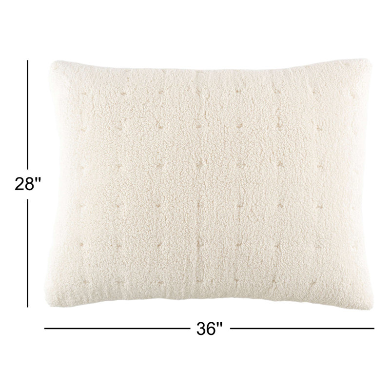 Marshmallow Fleece Puff Sham, Ivory, Pillow Cover Only - No Insert