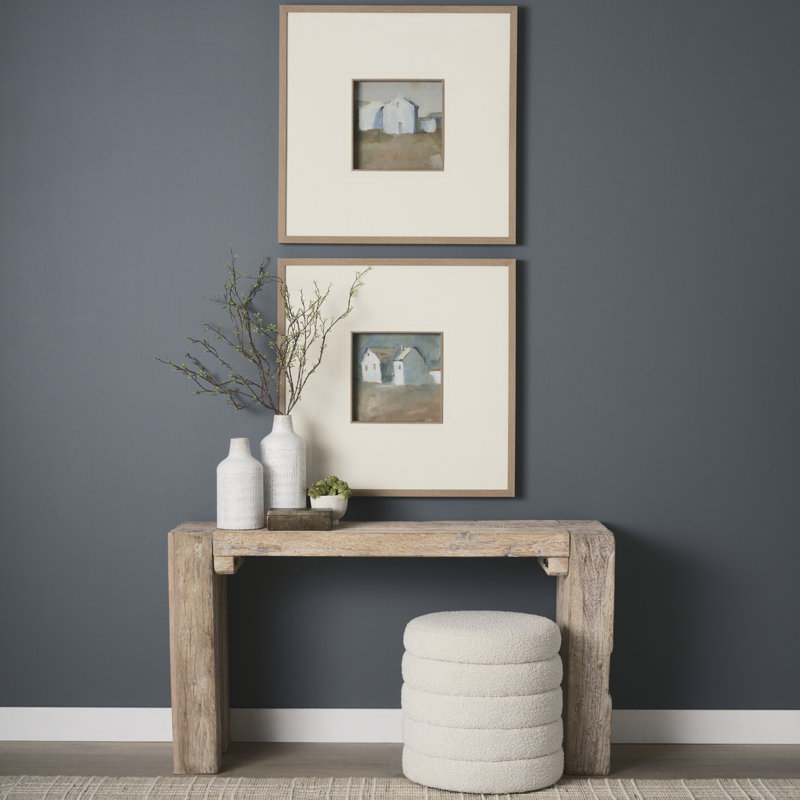 The Mcarthur Console Table Is Constructed From Reclaimed Wood With Subtle Blush Undertones And A Whitewash Finish.