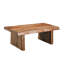 Table basse Chaliyah en bois massif à bord naturel, 130 cm (51 po), couleur brun clair-94396250