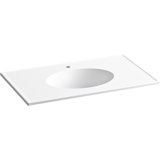 Ceramic Impressions Ceramic Drop-In Bathroom Sink with Overflow