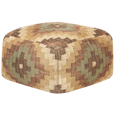 Merrick 50cm Wide Square Geometric Pouffe Ottoman