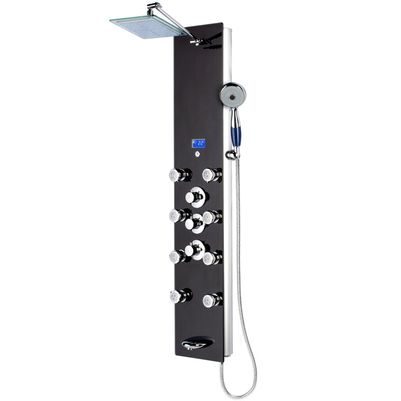 Panneau de douche Aluminium 52 "avec pomme de douche réglable