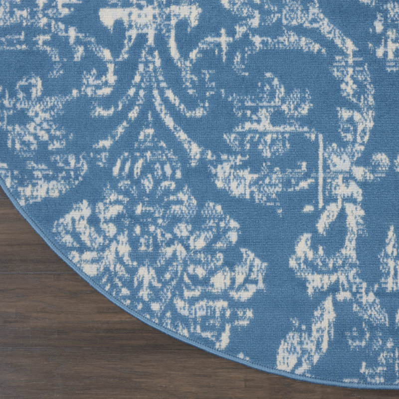 Rosemead Damask Indoor Rug, Round 5'3"