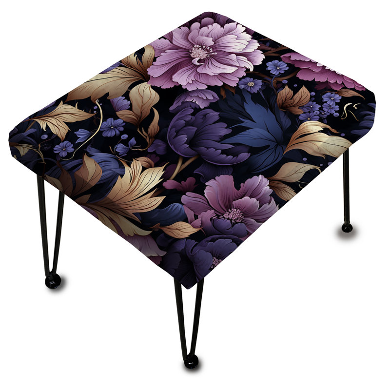 Darkened Dreams Moody Patterns - Floral Rectangle Ottoman