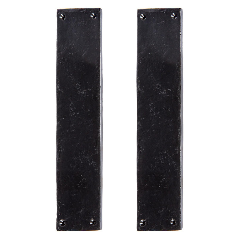 Hammer & Tongs - Rustic Door Push Plate - W65mm x H295mm - Black
