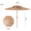 2 parasols de patio en chaume de 9 pi, inclinaison de 30 pi, manivelle manuelle, 140 G, 8 nervures en métal, parasol à installation rapide pour patio, piscine, plage, chaume, auvent, nervures
