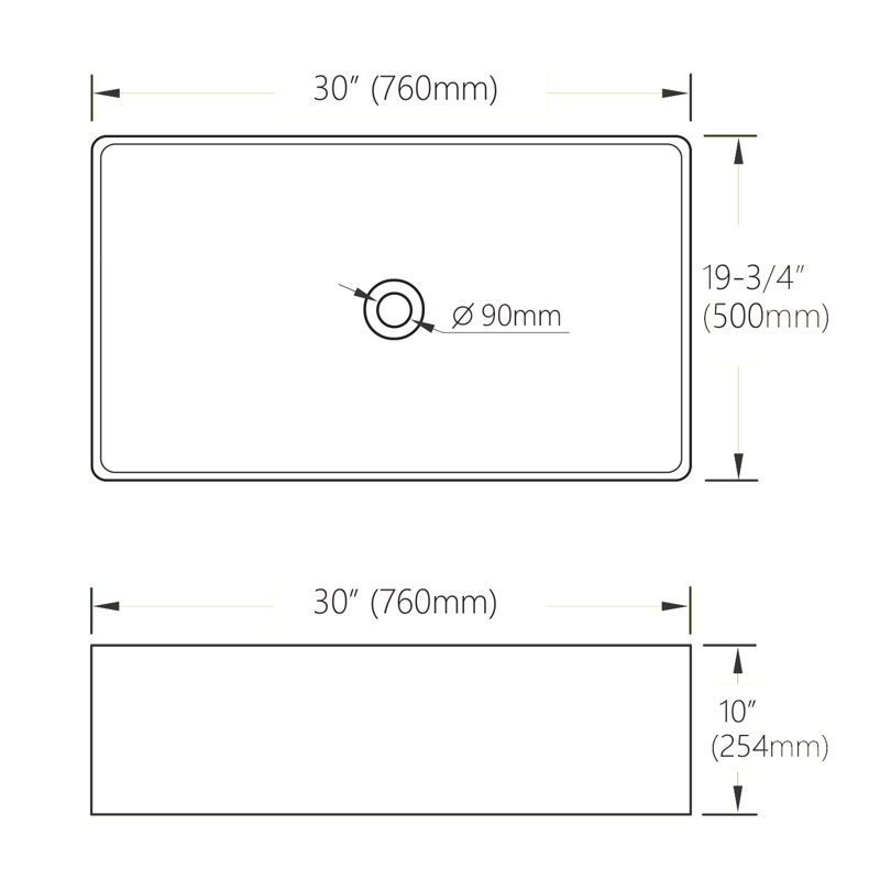 30'' L Single Bowl Fireclay Kitchen Sink