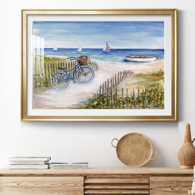 Beach Ride I - peinture encadrée, Or, H 26,5 po x l 36,5 po x P 1,5 po