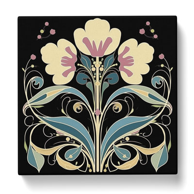 Floral Deco No.2 - Wrapped Canvas