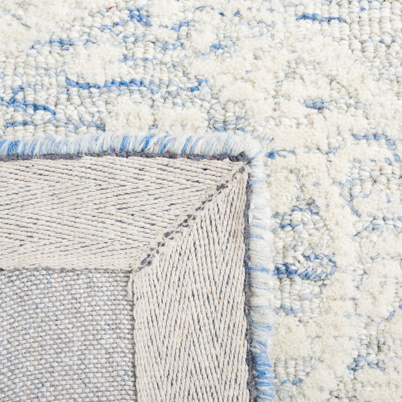 Dualta Hand Tufted Wool And Cotton With Latex Damask Rug, Rectangle 5' x 8'