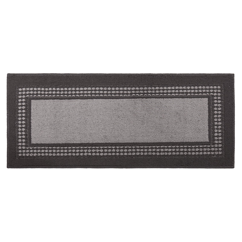 Machine Washable Non-skid Kitchen Mat, Gray, Rectangle 1'8" x 3'9"