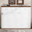 Lit escamotable simple avec 3 tiroirs, blanc
