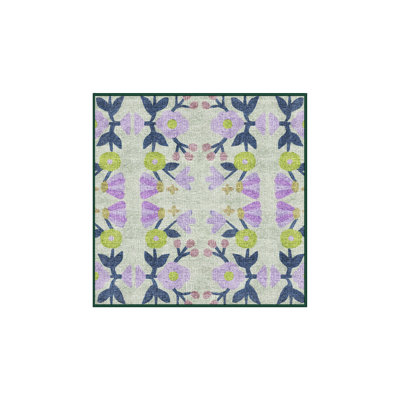 Tapis en chenille / polyester tissé à la machine à motif floral Fitima