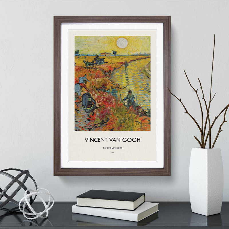 Red Vineyard at Arles by Vincent Van Gogh - Picture Frame Graphic Art, 48cm H x 36cm W x 2cm D