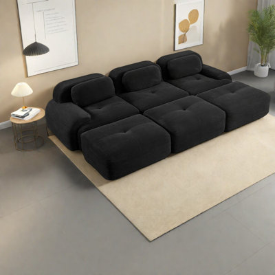 Canapés modulaires 3 places en velours côtelé de conception ergonomique pour animaux de compagnie