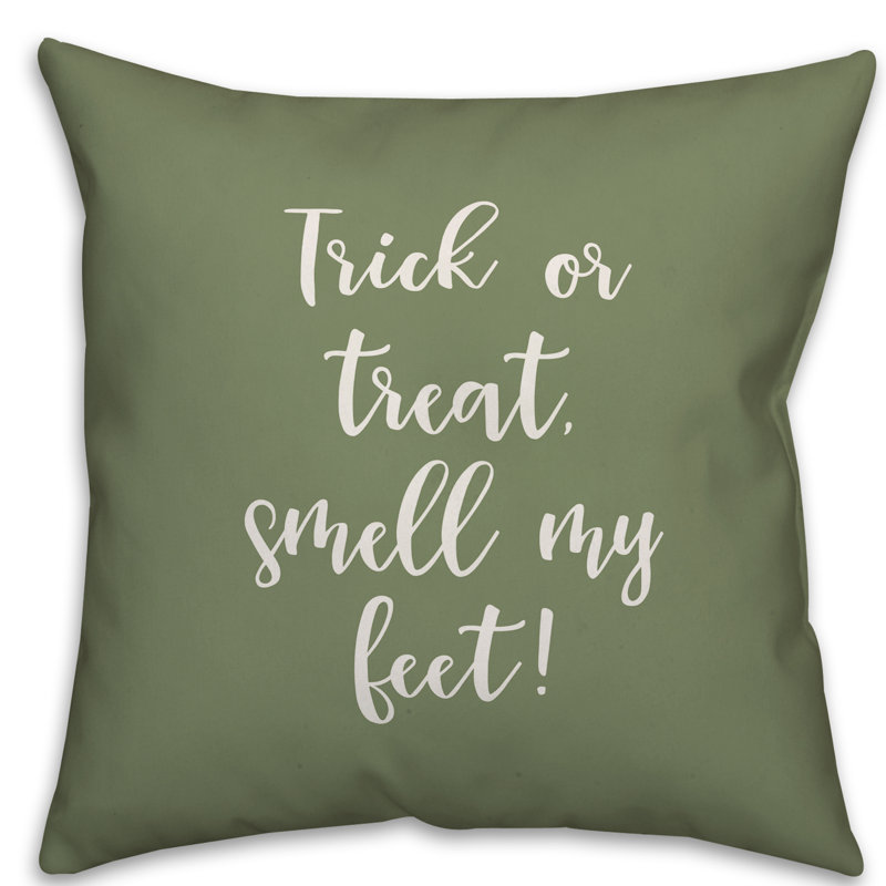  Coussin Trick or traiter l'odeur de mes pieds, vert, Housse de coussin
