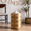 Table basse rétro en sapin avec relief 3D - sans assemblage, charge de 220 lb pour le salon-1285646625