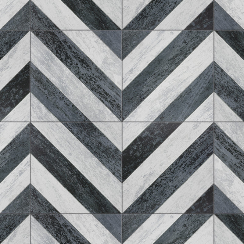 Cassis Sete 10" x 10" Porcelain Wall & Floor Tile, Black
