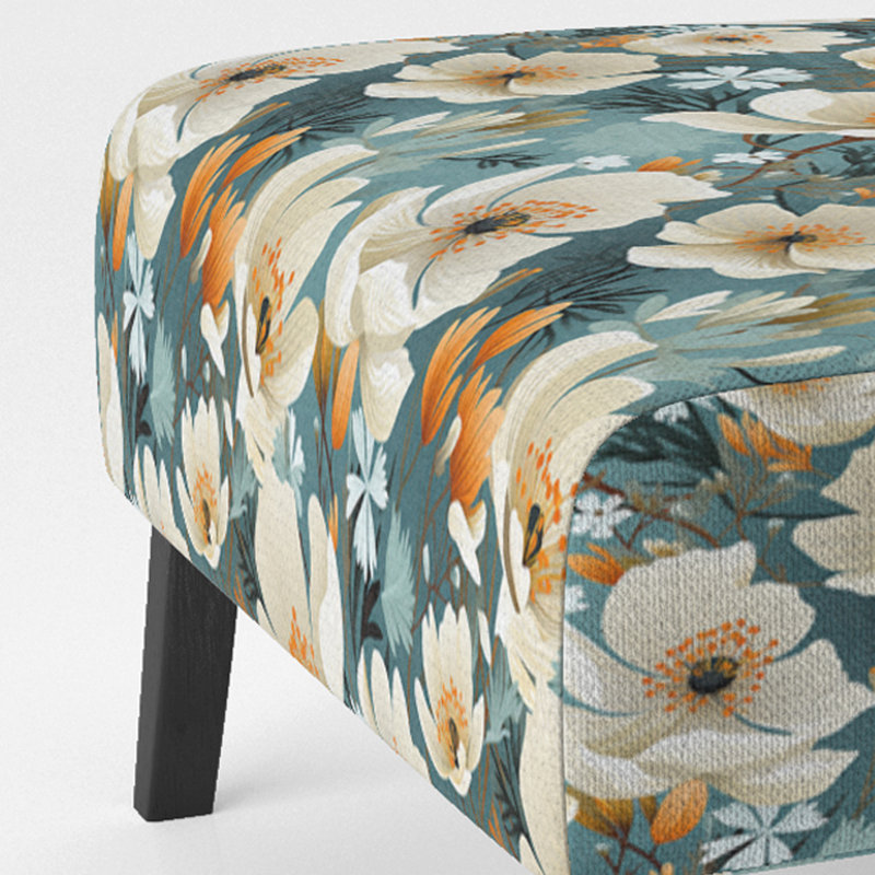 Fauteuil de chambre ivoire Coastal Blossoms