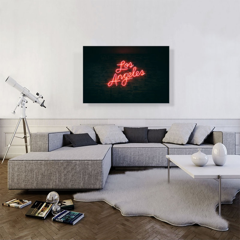 «Los Angeles Neon Sign», reproduction de photo sur toile tendue, H 26 po x l 40 po x P 0,75 po