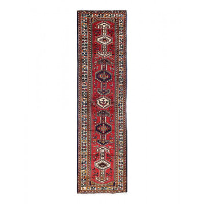 One-of-a-Kind 3'2"x13'1" Area Rug in Rust/Navy Blue/Beige