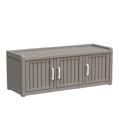 Armoire de rangement pour chaussures à 3 portes en résine résistante aux intempéries, organisateur robuste pour l'intérieur et l'extérieur