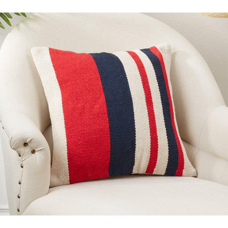 American Dream Stripe Throw Pillow Cover – Americana Striped Accent Throw Pillow for Memorial Day, Fourth of July & Everyday Styling