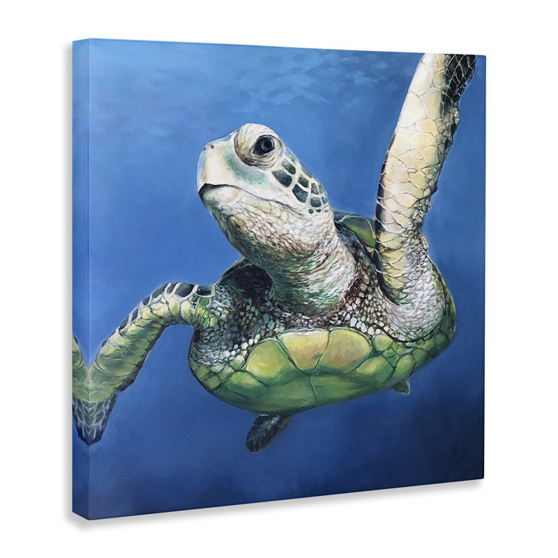 «Sheldon Turtle Portrait», reproduction d'art sur toile, design par Linda Sperruche, H 36 po x l 36 po