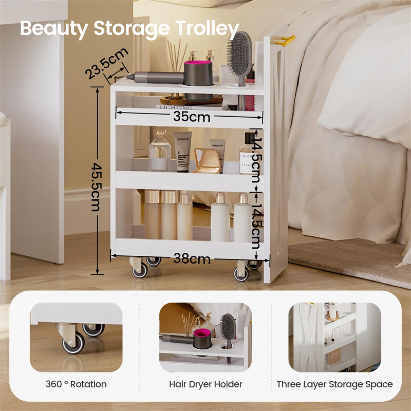 Solia Dressing Table with Mirror, White