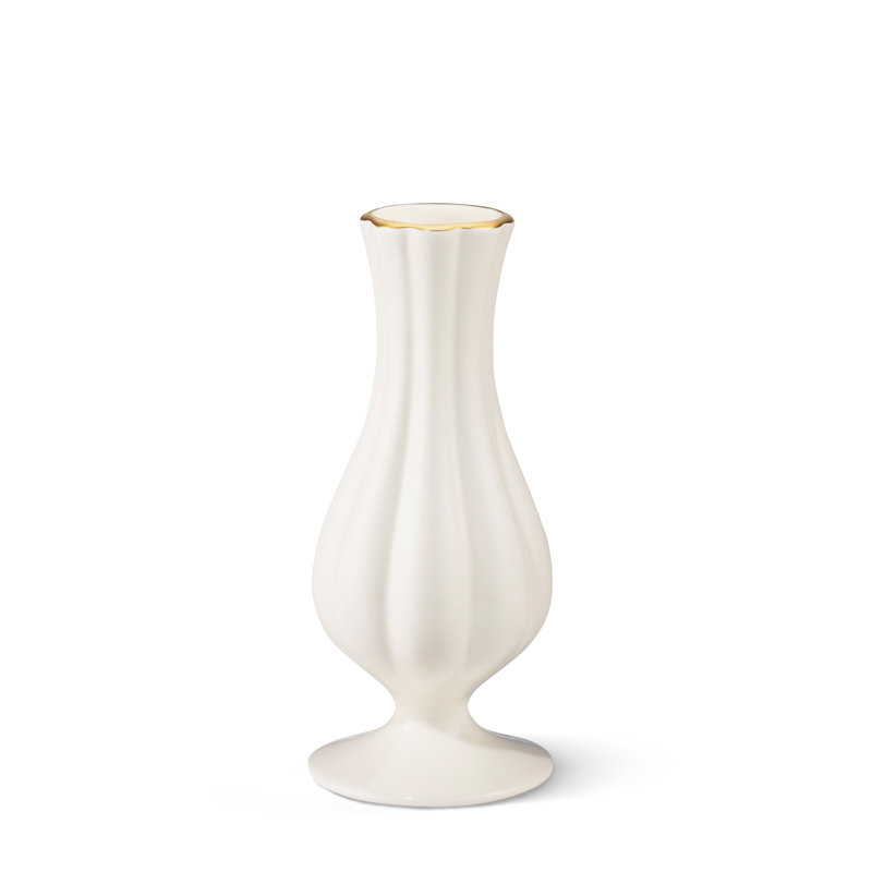 Pauline Medium Bud Vase, Cream, 5.6" H x 2.7" W x 2.7" D