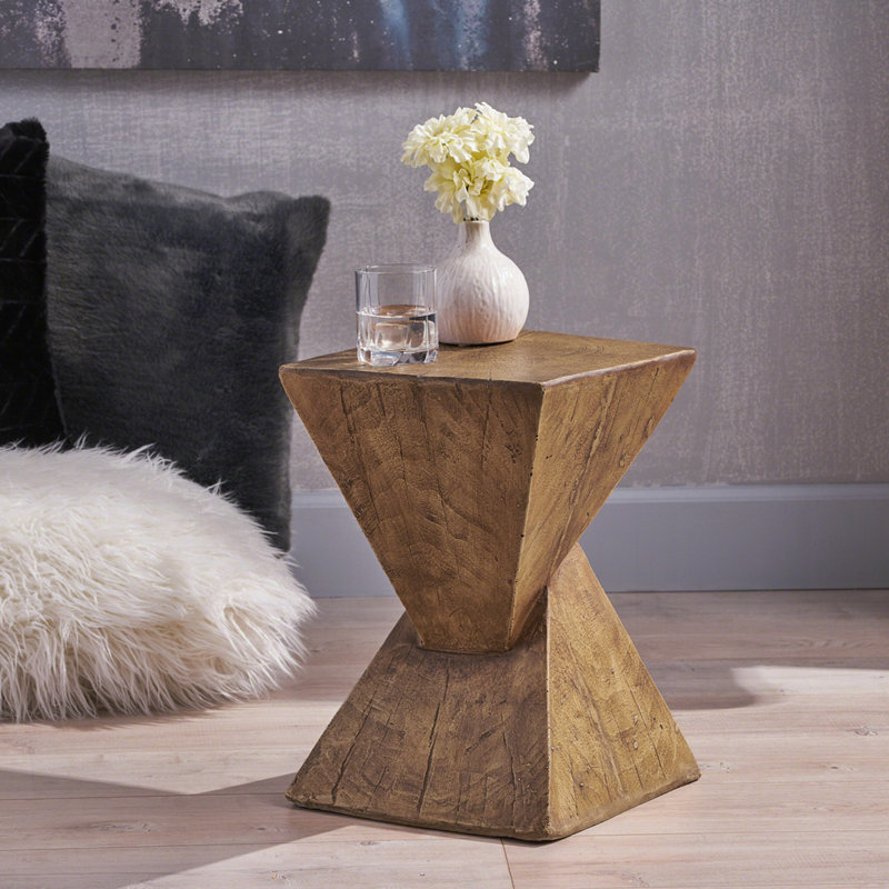 Table de bout en forme de sablier torsadé, Naturel