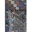 Tapis bleu en laine noué à la main de conception unique 6 pi 7 po x 11 pi 4 po années 2000 Jijim