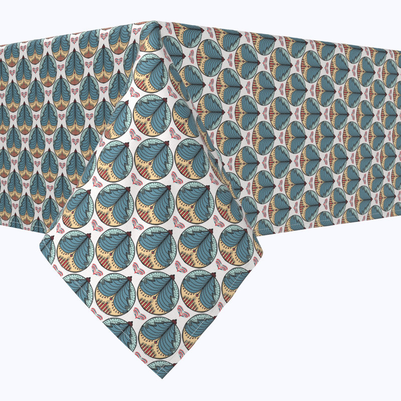 Geometric Christmas Tablecloth, 84" L x 84" W, Seamless Christmas Love