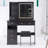 Left Drawer 37" Vanity Table With Cushioned Stool, Sliding Touch - Enabled Tri Color Led Mirror And Abundant Storage For Large Areas Middle Size 37 Inch , Based High Capacity Big Spaces