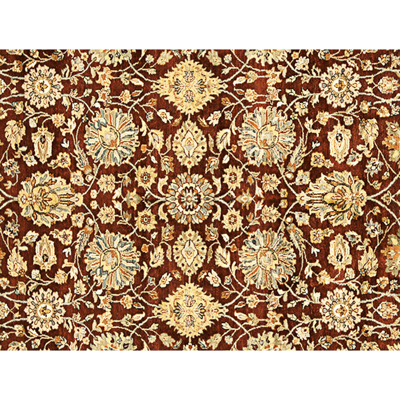 Tapis rouge et noir noué à la main de haute qualité