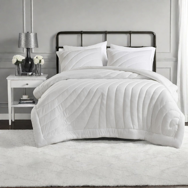 Ensembles de literie de qualité supérieure blanc, édredon en jersey de polyester pour maison moderne