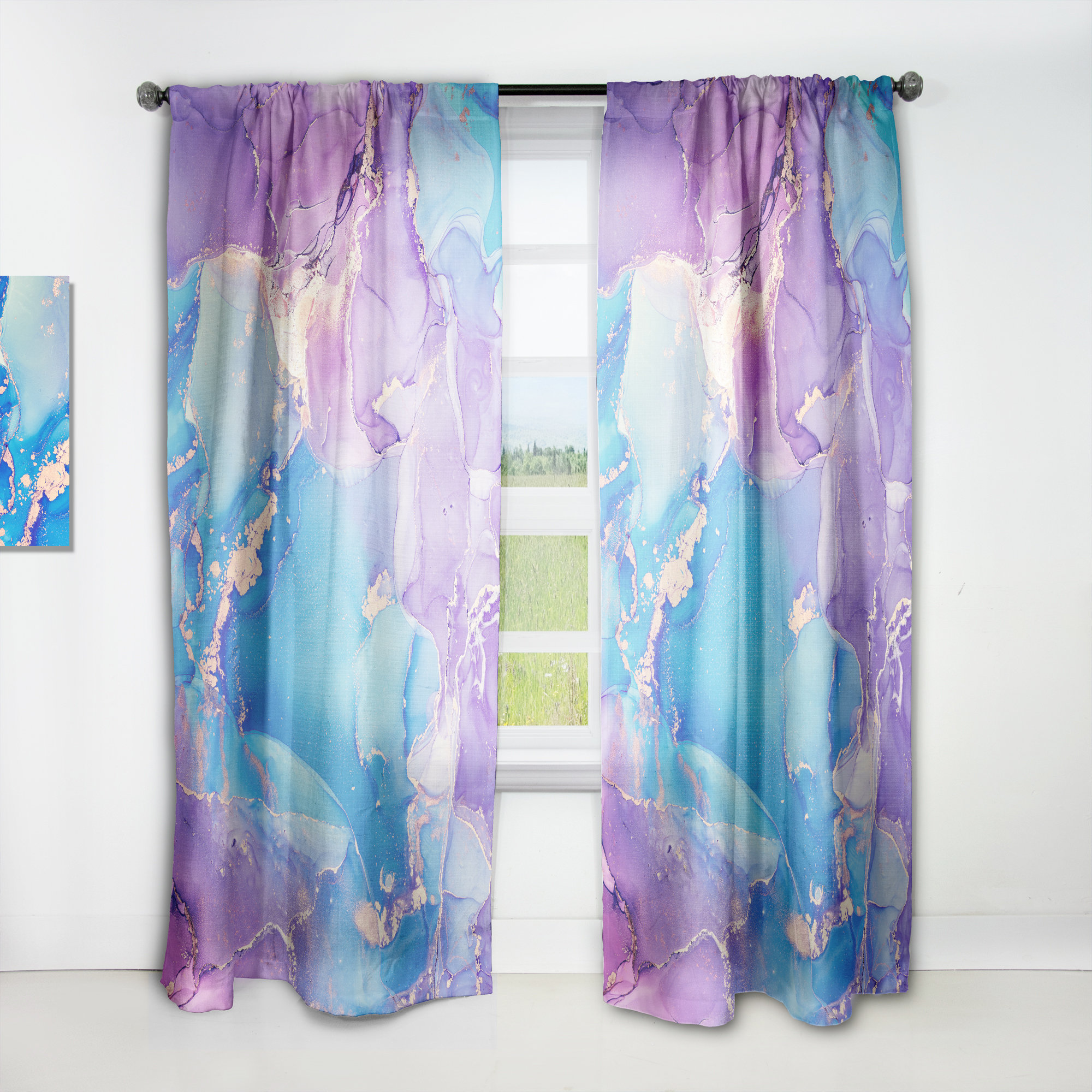 DesignArt Semi Sheer Single Curtain Panel Panel | Wayfair